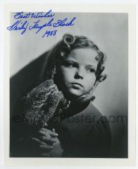 5t734 SHIRLEY TEMPLE signed 8x10 REPRO still '88 pensive portrait with her hands clasped!
