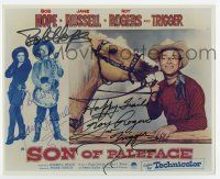 5t737 SON OF PALEFACE signed color 8x10 REPRO still '52 by Bob Hope, Jane Russell AND Roy Rogers!