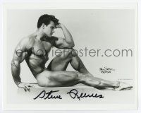 5t743 STEVE REEVES signed 8x10 REPRO still '80s nude portrait showing off his incredible physique!