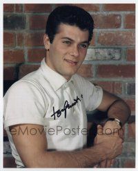 5t755 TONY CURTIS signed color 8x10 REPRO still '90s great youthful portrait of the Hollywood star!