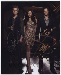 5t761 VAMPIRE DIARIES signed color 8x10 REPRO still '09 by BOTH Paul Wesley AND Ian Somerhalder!