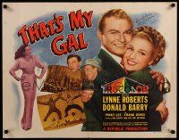5t129 THAT'S MY GAL signed 1/2sh '47 by Don 'Red' Barry, great image with pretty Lynne Roberts!