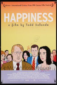 5t143 HAPPINESS signed 1sh '98 by Todd Solondz, Jane Adams, Dylan Baker AND Louise Lasser!