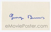 5t321 GEORGE BURNS signed 3x5 index card '70s can be framed & displayed with a repro still!