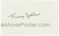 5t332 MICKEY SPILLANE signed 3x5 index card '70s can be framed & displayed with a repro still!
