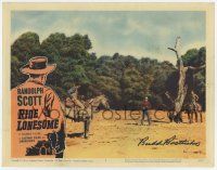 5t077 RIDE LONESOME signed LC #4 '59 by director Budd Boetticher, man about to be hung!