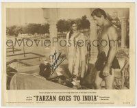 5t080 TARZAN GOES TO INDIA signed LC #7 '62 by Jock Mahoney, great c/u with Maharaja & Princess!