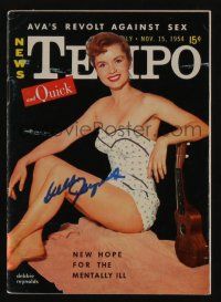 5t254 DEBBIE REYNOLDS signed magazine November 15, 1954 on the cover of News Tempo digest!