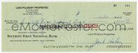 5t339 JACK HALEY signed 3x8 canceled check '66 he paid $3,000 to Security First National Bank!