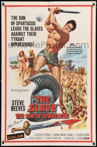 5t039 SLAVE 1sh '63 by Steve Reeves as the son of Spartacus, cool sword & sandal art!
