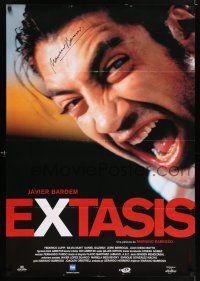 5t178 EXTASIS signed Spanish '96 by director Mariano Barroso, extreme c/u of Javier Bardem!