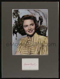 5t114 DONNA REED signed cut album page in 12x16 display '40s ready to frame & hang on the wall