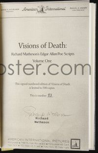 5t218 RICHARD MATHESON signed limited edition hardcover book '07 Edgar Allan Poe scripts, 93/500!