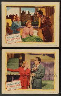 5w955 INNOCENT AFFAIR 2 LCs '48 Fred MacMurray, sexy Madeleine Carroll, Don't Trust Your Husband!