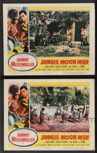 5w959 JUNGLE MOON MEN 2 LCs '55 Johnny Weissmuller as himself with Jean Byron & Kimba the chimp!