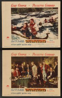 5w994 UNCONQUERED 2 LCs '47 Gary Cooper and Paulette Goddard in river action, Da Silva!