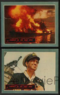 5w813 PURSUIT OF THE GRAF SPEE 4 English LCs '57 Powell & Pressburger's Battle of the River Plate!