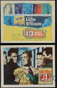 5w027 13 WEST STREET 8 LCs '62 Alan Ladd, Rod Steiger, as shocking as a scream in the night!