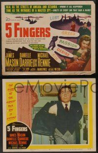 5w028 5 FINGERS 8 LCs '52 James Mason, Danielle Darrieux, true story of the most fabulous spy!