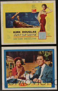 5w032 ACT OF LOVE 8 LCs '53 cool images of Kirk Douglas, pretty Dany Robin, Robert Strauss!