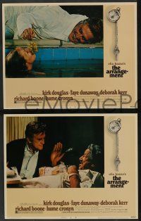 5w041 ARRANGEMENT 8 LCs '69 Kirk Douglas & Faye Dunaway, from director Elia Kazan's novel!