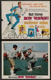 5w075 BON VOYAGE 8 LCs '62 Walt Disney, Fred MacMurray, Jane Wyman, wacky title card art!