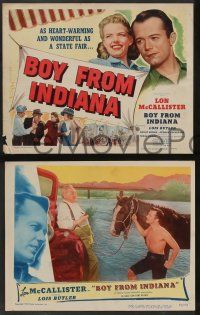 5w077 BOY FROM INDIANA 8 LCs '50 Lon McCallister, George Cleveland & Lois Butler!