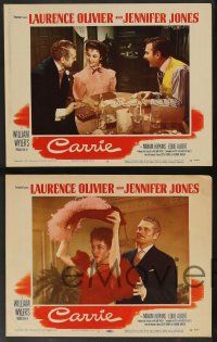 5w577 CARRIE 6 LCs '52 romantic Laurence Olivier & Jennifer Jones, William Wyler directed!