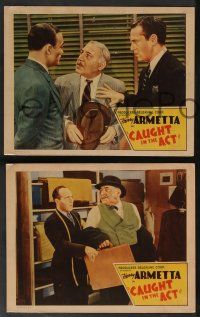 5w859 CAUGHT IN THE ACT 3 LCs '41 Jean Yarbrough crime comedy, Henry Armetta, Meredith!