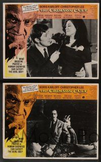 5w665 CRIMSON CULT 5 LCs '70 Boris Karloff, Christopher Lee, what can satisfy the devil-god?