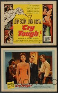5w121 CRY TOUGH 8 LCs '59 John Saxon, Linda Cristal, New York's West Side Jungle!