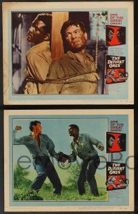 5w862 DEFIANT ONES 3 LCs '58 escaped cons Tony Curtis & Sidney Poitier on the run, Lon Chaney Jr.!