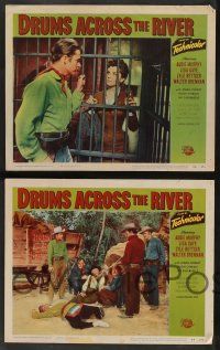 5w670 DRUMS ACROSS THE RIVER 5 LCs '54 Audie Murphy in an empire of savage hate, Mara Corday!