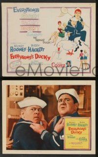 5w155 EVERYTHING'S DUCKY 8 LCs '61 Mickey Rooney & Buddy Hackett with a talking duck!