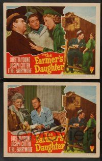 5w587 FARMER'S DAUGHTER 6 LCs '47 Loretta Young, Joseph Cotten, Ethel Barrymore