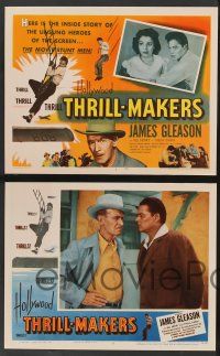 5w215 HOLLYWOOD THRILL MAKERS 8 LCs '54 movie stunt men, the unsung heroes of the screen!