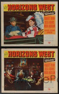 5w476 HORIZONS WEST 7 LCs '52 Robert Ryan & Julia Adams, plus Rock Hudson!