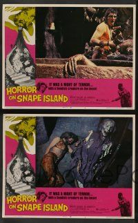 5w219 HORROR ON SNAPE ISLAND 8 LCs '72 Bryant Haliday, a night of terror, wild horror images!