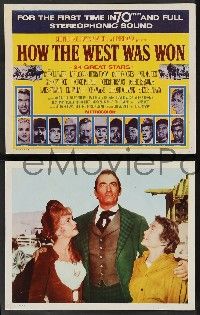 5w226 HOW THE WEST WAS WON 8 int'l LCs R69 John Ford, Hathaway & Marshall epic, all-star cast!