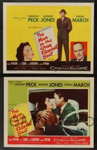 5w272 MAN IN THE GRAY FLANNEL SUIT 8 LCs '56 Gregory Peck with Jennifer Jones & Fredric March!