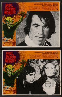 5w297 NIGHT OF THE BLOOD MONSTER 8 LCs '72 Jess Franco horror, Chrisotpher Lee, Maria Schell!