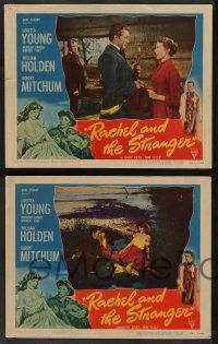 5w815 RACHEL & THE STRANGER 4 LCs '48 Loretta Young, William Holden & Robert Mitchum!