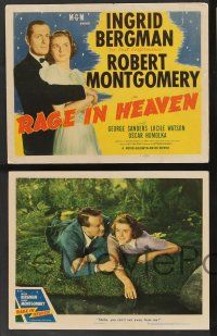 5w315 RAGE IN HEAVEN 8 LCs R46 Ingrid Bergman, Robert Montgomery & George Sanders!