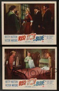 5w714 RED, HOT & BLUE 5 LCs '49 great images of Victor Mature, sexy dancer Betty Hutton!