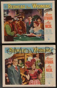 5w715 REDHEAD FROM WYOMING 5 LCs '53 Maureen O'Hara, Alex Nicol, cowboy western action, gambling!