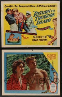 5w318 RETURN TO TREASURE ISLAND 8 LCs '54 great images of Tab Hunter & sexy Dawn Addams!