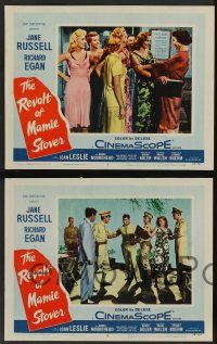 5w818 REVOLT OF MAMIE STOVER 4 LCs '56 Joan Leslie, sexy Jane Russell & Richard Egan!