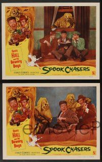 5w350 SPOOK CHASERS 8 LCs '57 Huntz Hall and the Bowery Boys, cool wacky horror border art!