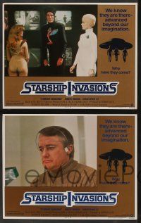 5w357 STARSHIP INVASIONS 8 LCs '77 Robert Vaughan, Christopher Lee, aliens & sexy women!