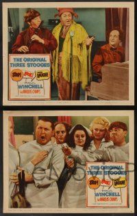5w620 STOP LOOK & LAUGH 6 LCs '60 great images of the Three Stooges, Larry, Moe & Curly & cast!